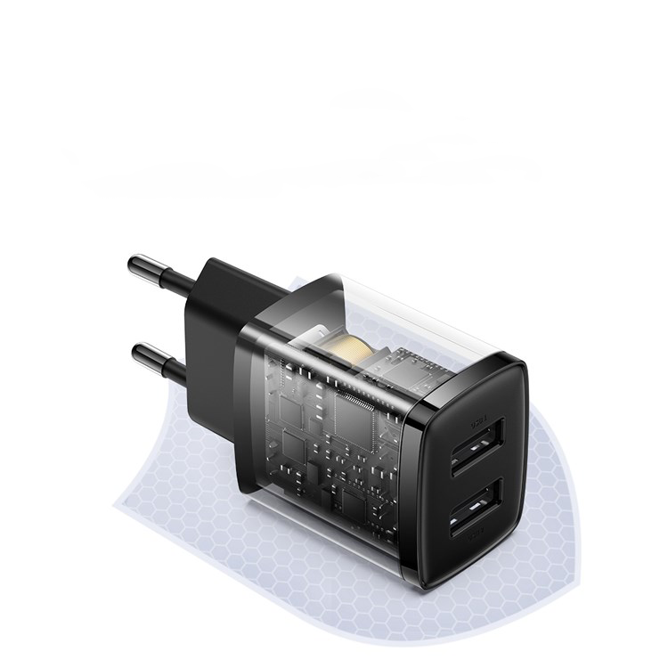 (10.5W) Dual USB A Ladegerät Netzteil - Schwarz