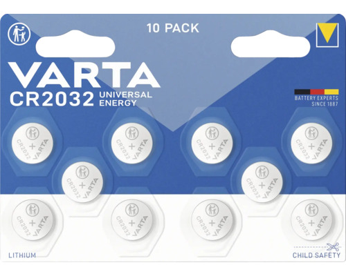 Varta CR2032 3V batterij, 10 stuks