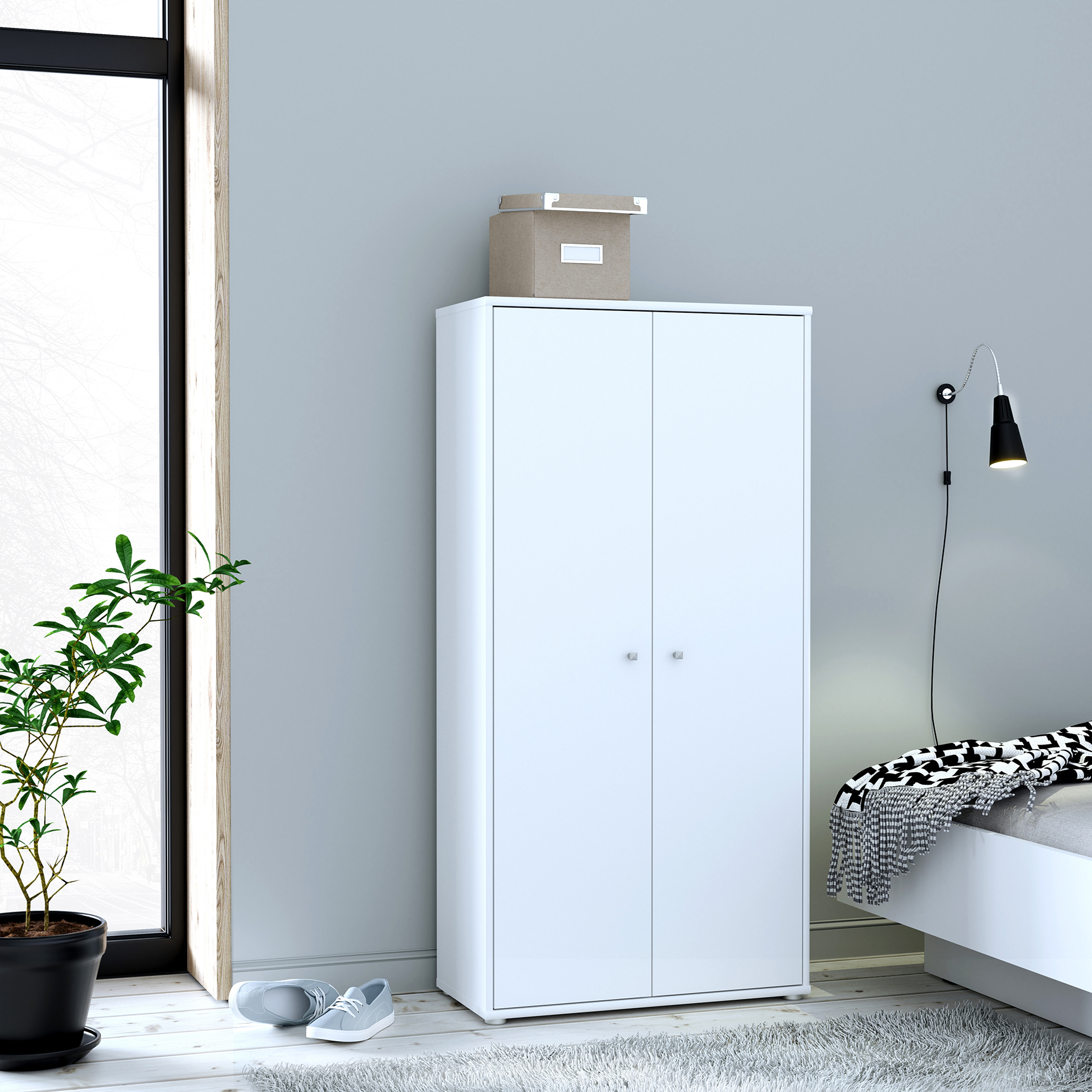Schrank - weiß - 149,5 cm hoch