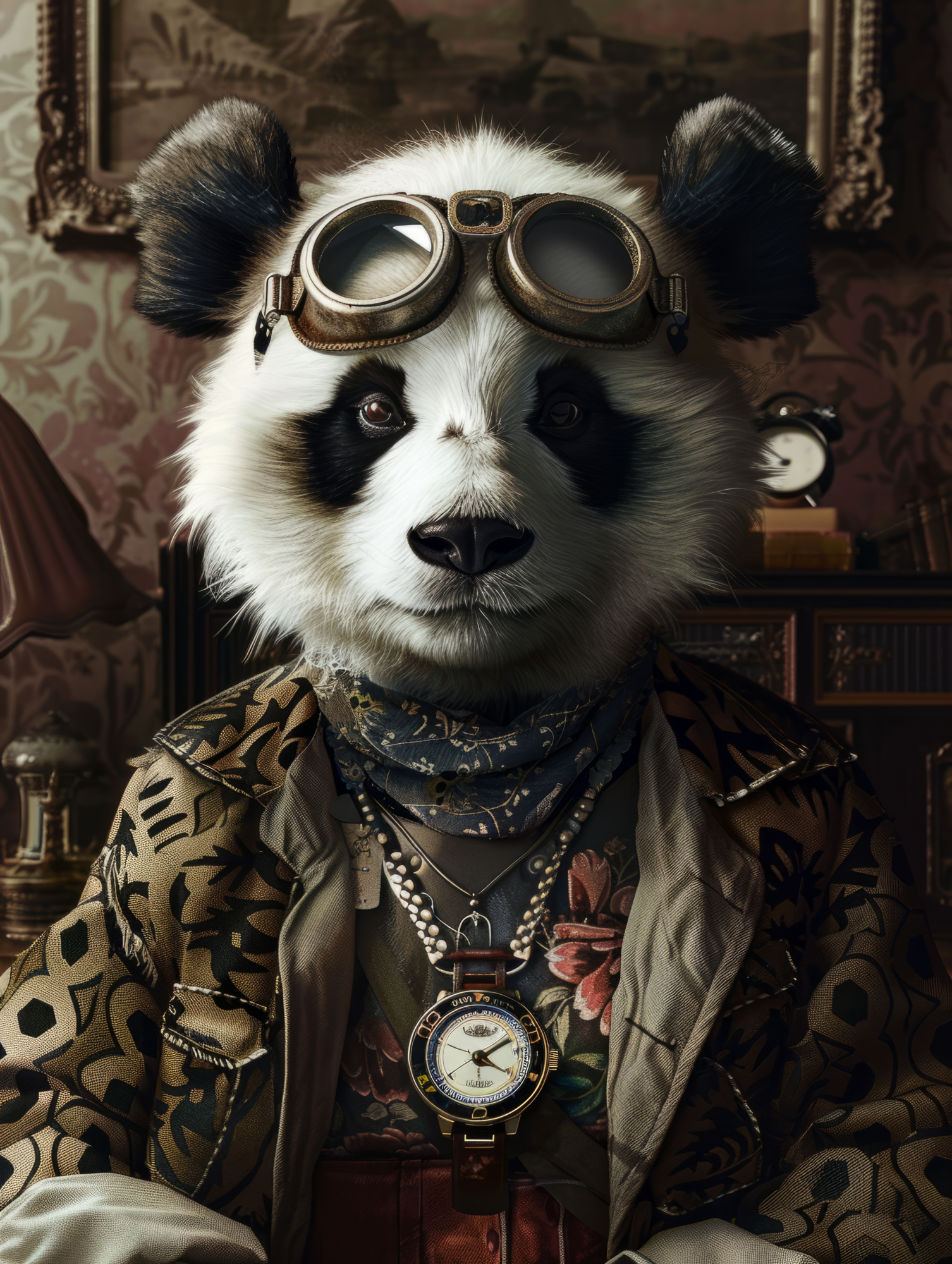 Canvas schilderij van een Panda 60x80 cm