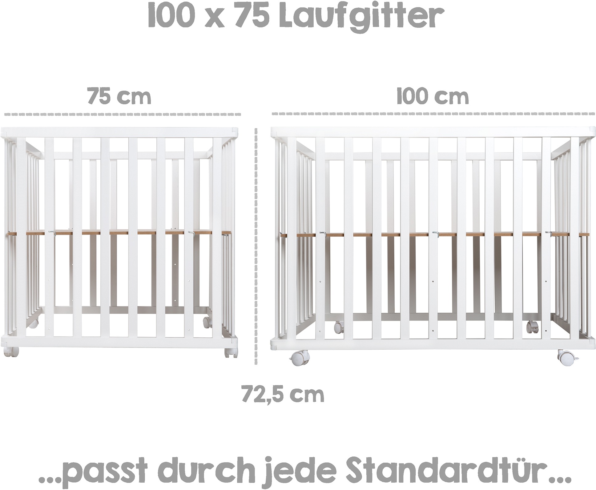 roba® Laufgitter »Sternenzauber grau, 100x75 cm« bis 15 kg mit Stoffeinlage und Nestchen