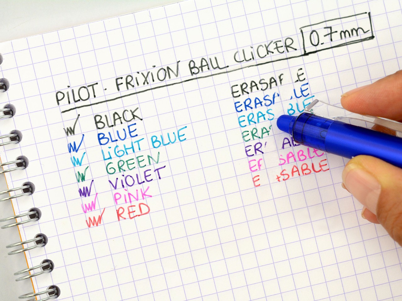 Pilot - FriXion Clicker Pens m/klik 0,7 Bonuspakke 3+Light+Refill sæt