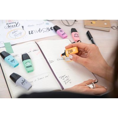 STABILO BOSS MINI Pastellove - Pack de 3 mini surligneurs - couleurs assorties