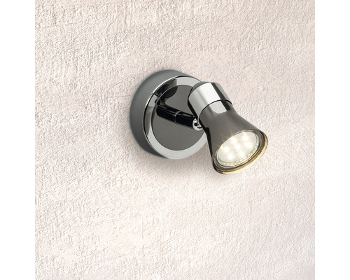 LED wandspot 3W 240 lm 3000 KH 11 cm chroom/zwart