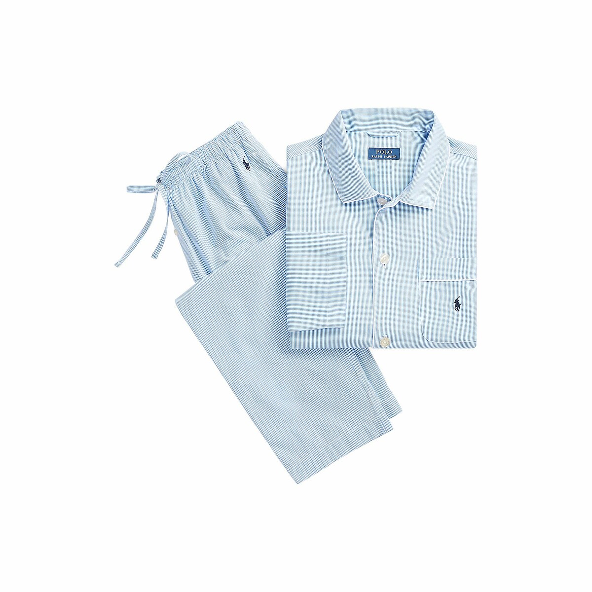 POLO RALPH LAUREN<br>Pijama comprido em popeline xadrez