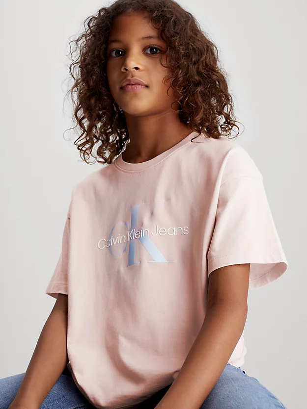 Camiseta com monograma de corte quadrado