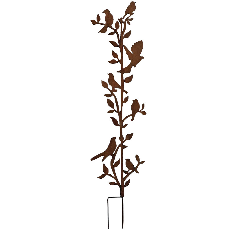 Tuteur fleuri déco oiseaux 30x120cm