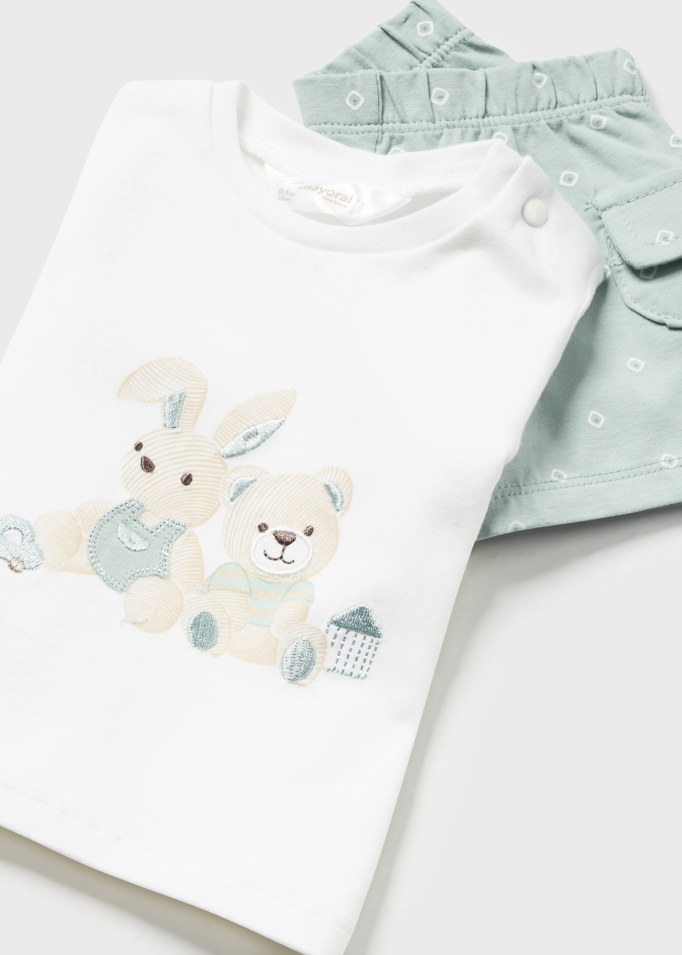 Conjunto de 4 peças Better Cotton para recém-nascidos na cor Jade