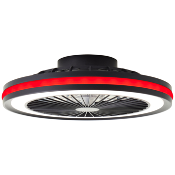 Brilliant plafondventilator Palermo met lamp en RGB functie 40W zwart