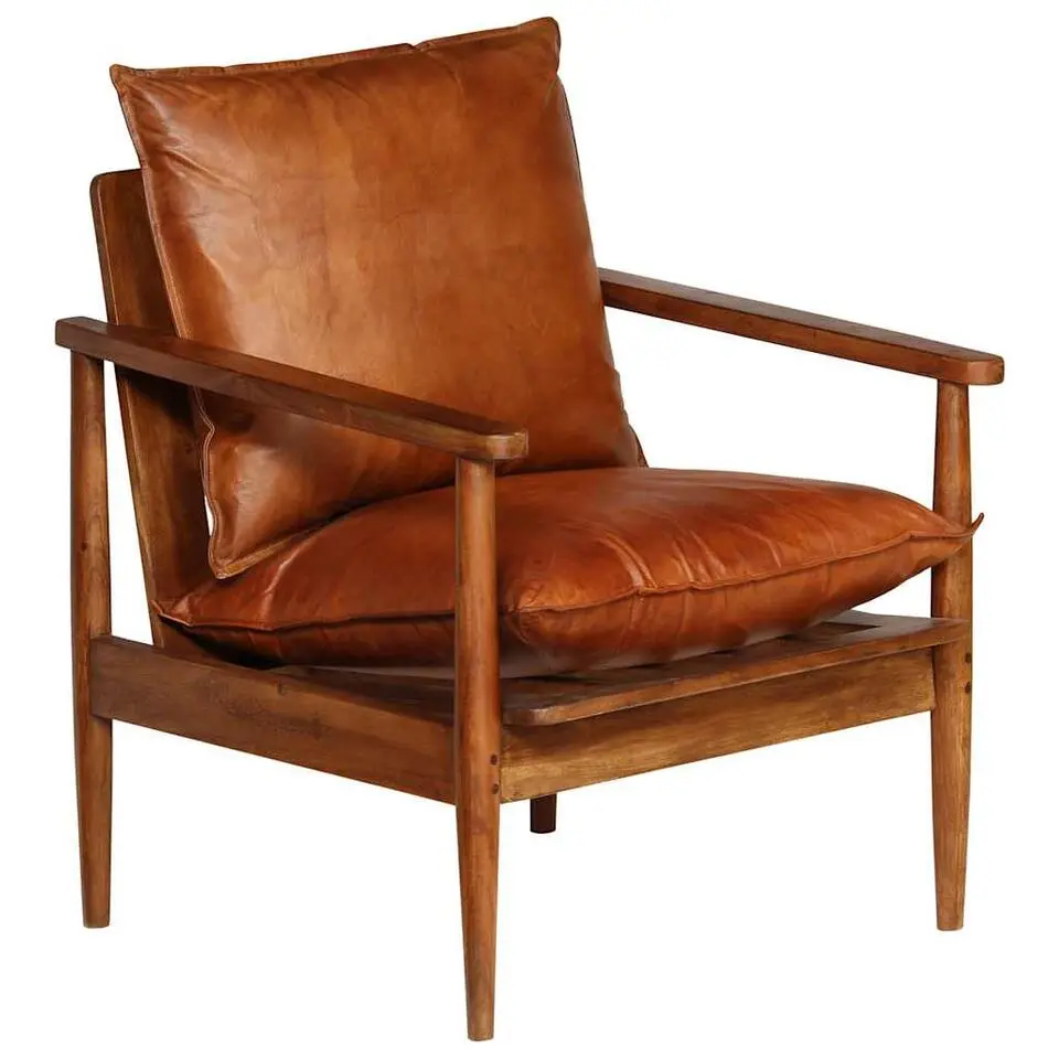 vidaXL - Fauteuil - Bruin - Leer