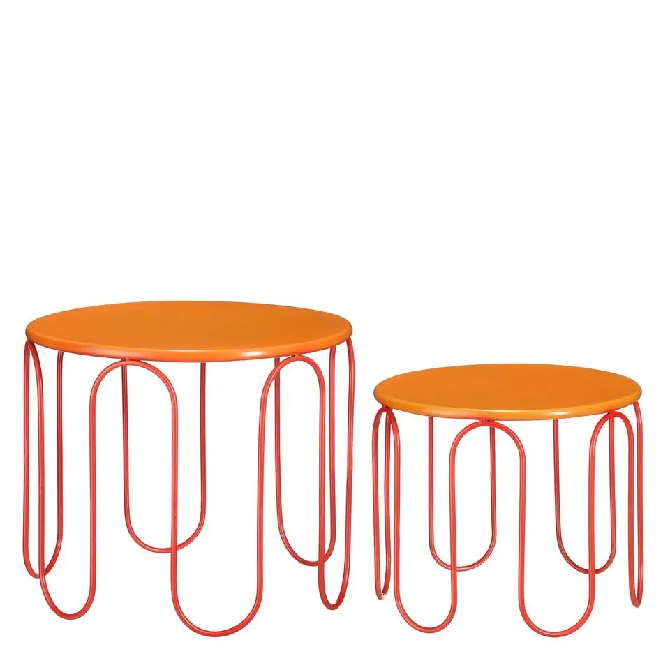 Mica Decorations Dione Bijzettafel - Set van 2 - H40 x Ø46 cm - Metaal