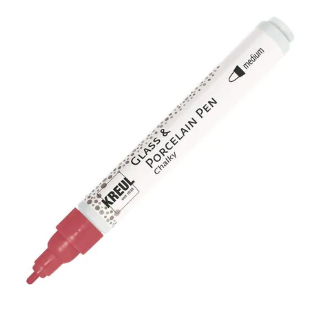 KREUL Glass & Porcelain Pen Chalky Strichstärke 2 - 4 mm, Cozy Red