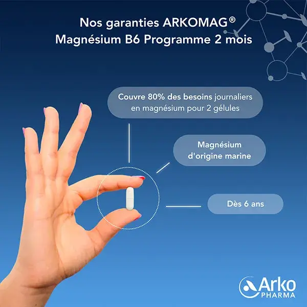 Arkopharma Arkomag Magnésio Vitamina B6 Pacote com 3 x 120 cápsulas