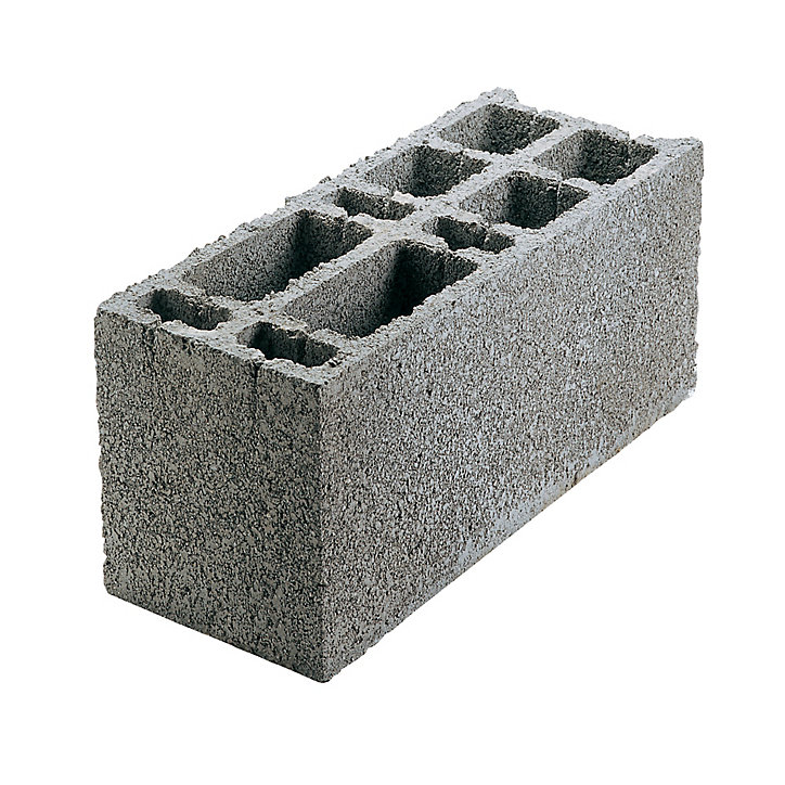 Parpaing d'angle creux béton 20 x 20 x 50cm