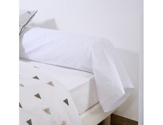 BLEU CALIN - Taie d'oreiller Taie de traversin percale - blanc - 86x240cm