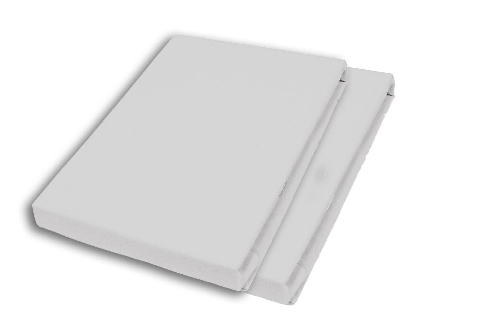 2er Set - Jersey-Spannbetttuch Baumwolle Hellgrau ca. 90 x 200 cm