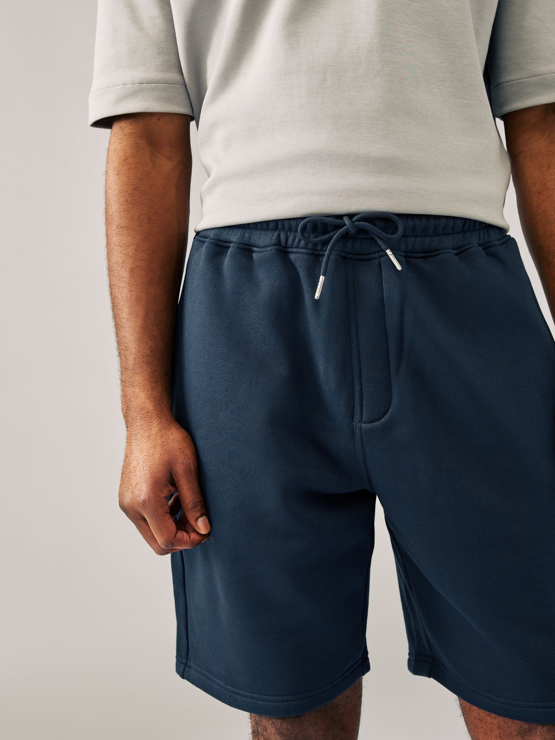 Zwart/marineblauw - Zachte jerseyshorts verpakking van 2