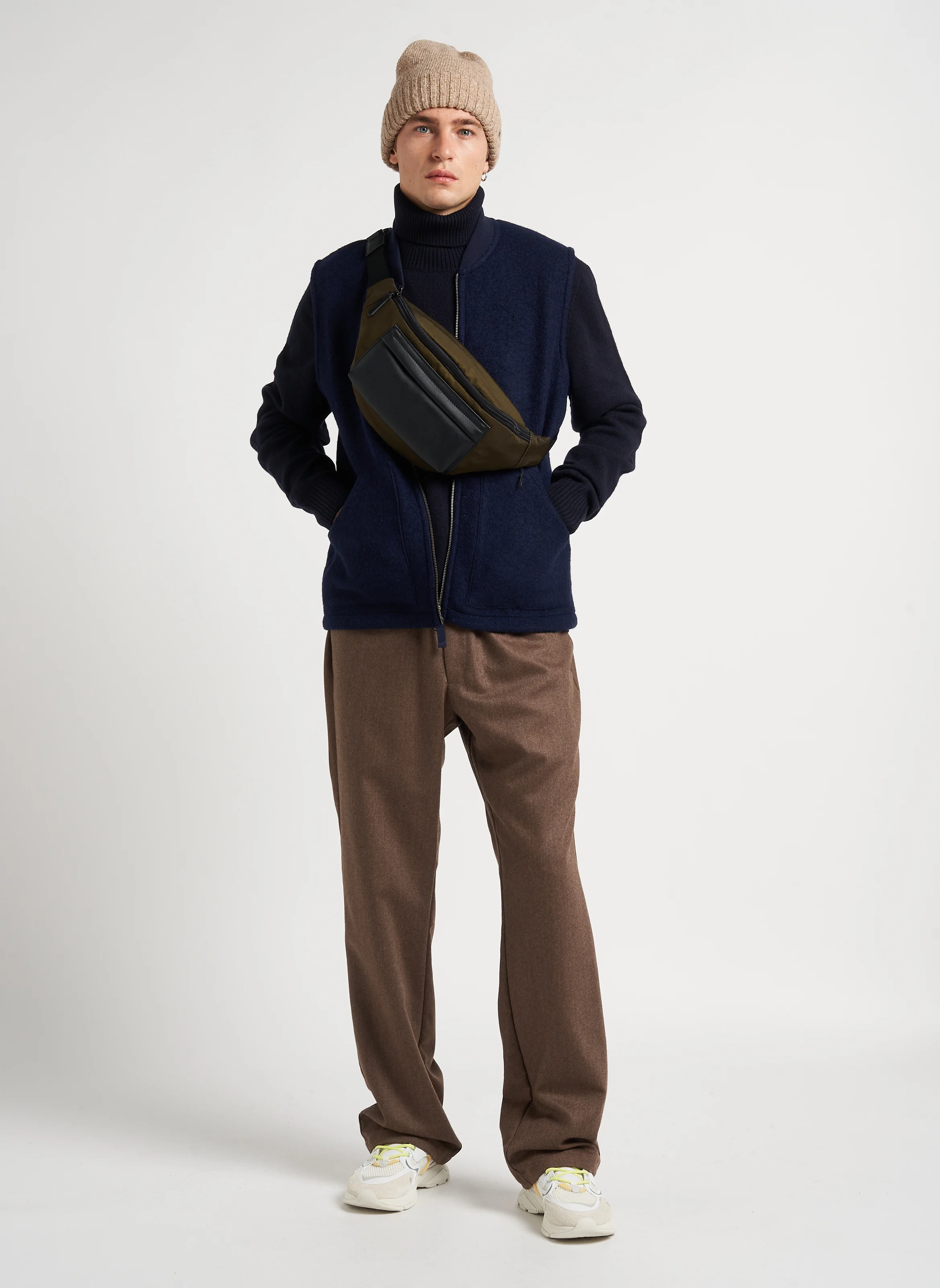 PARSH MARZ - Pantalon droit en laine vierge | Marron