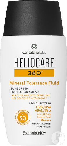 Heliocare 360° Mineral Tolerance Fluid IP50 Crème Solaire 100% Minérale Flacon 50ml