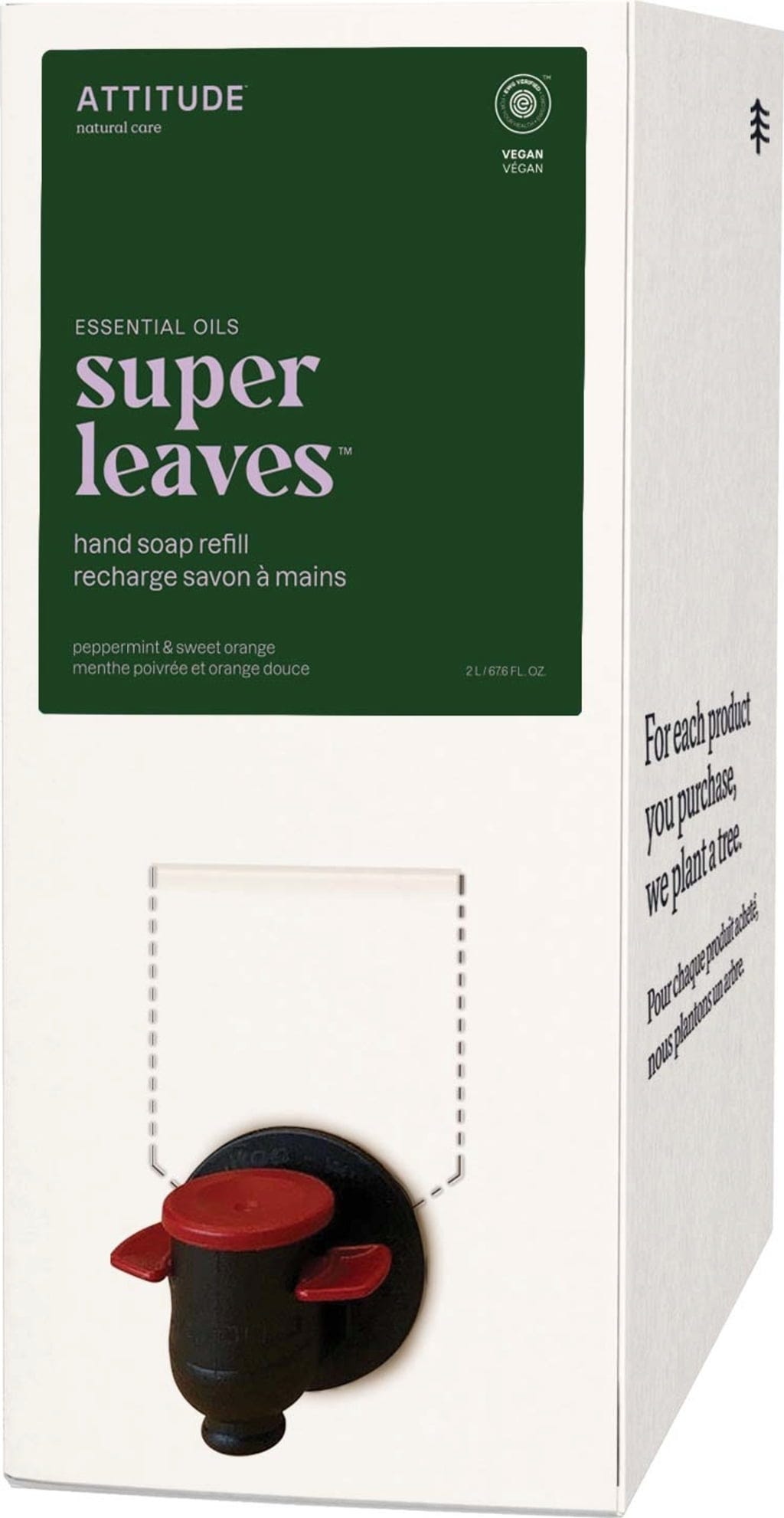 ATTITUDE  Super Leaves Hand Soap Peppermint & Sweet Orange, Refill 2 l