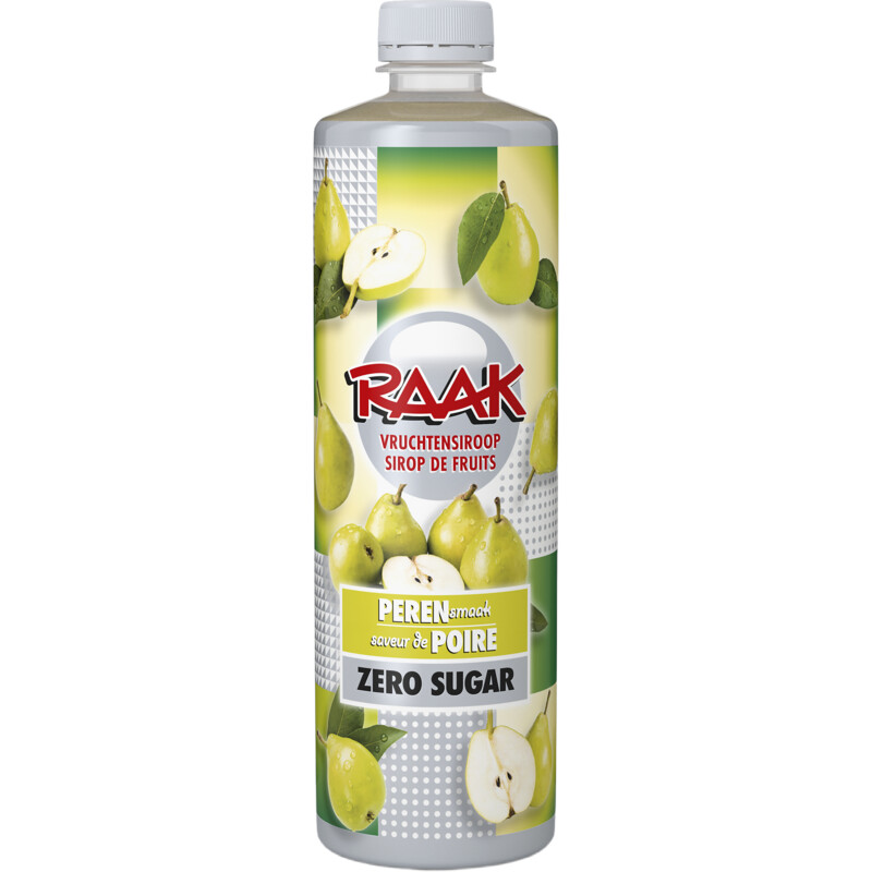 Raak Vruchtensiroop peren zero sugar