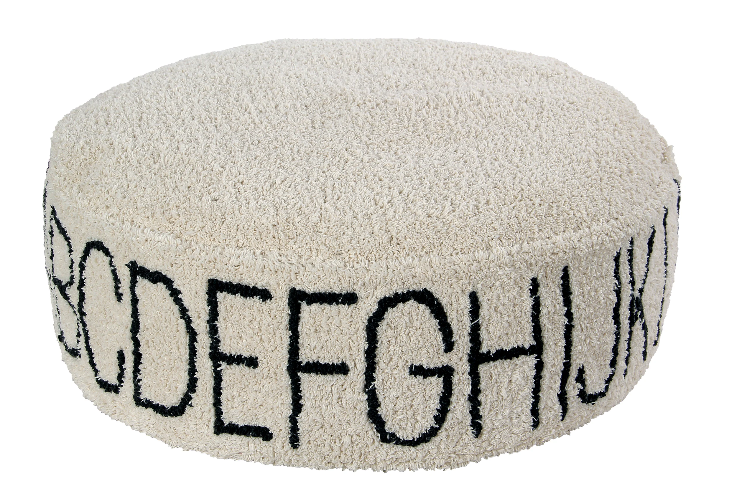 ABC - Pouf rond couvert en coton | Beige