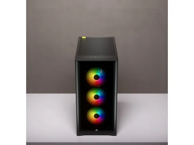 CORSAIR | iCUE 4000X RGB – Miditower - ATX - ingen strømforsyning - Sort - USB/Lyd