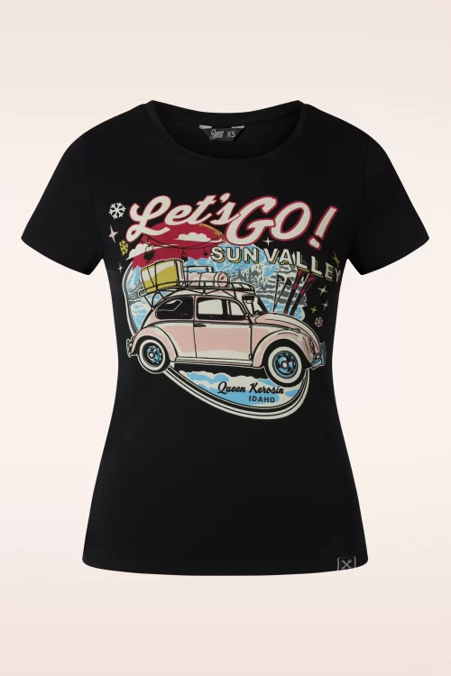 Queen Kerosin The Queen of Sun Valley T-shirt in zwart