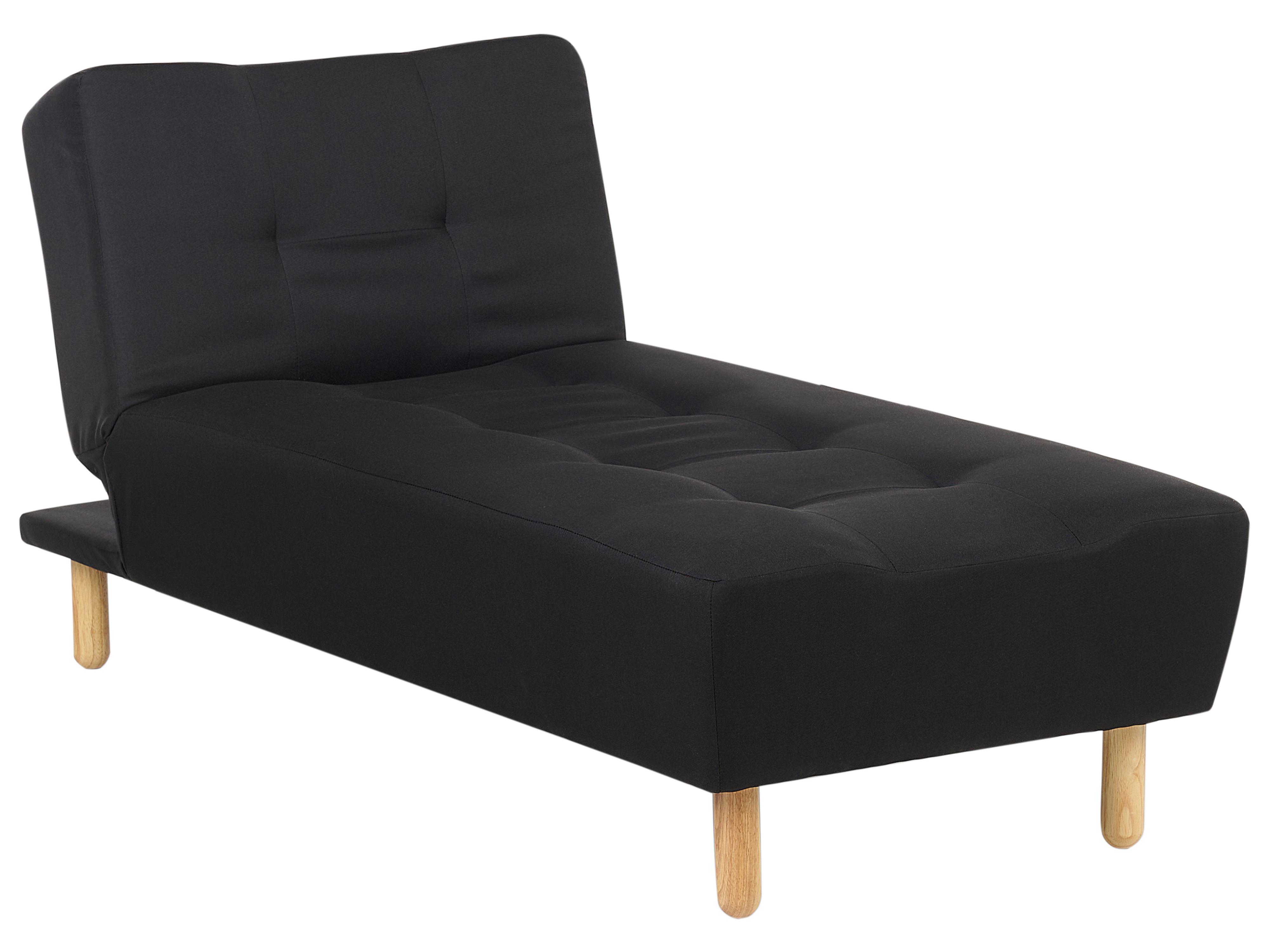 Chaise longue ALSTEN Stof Zwart