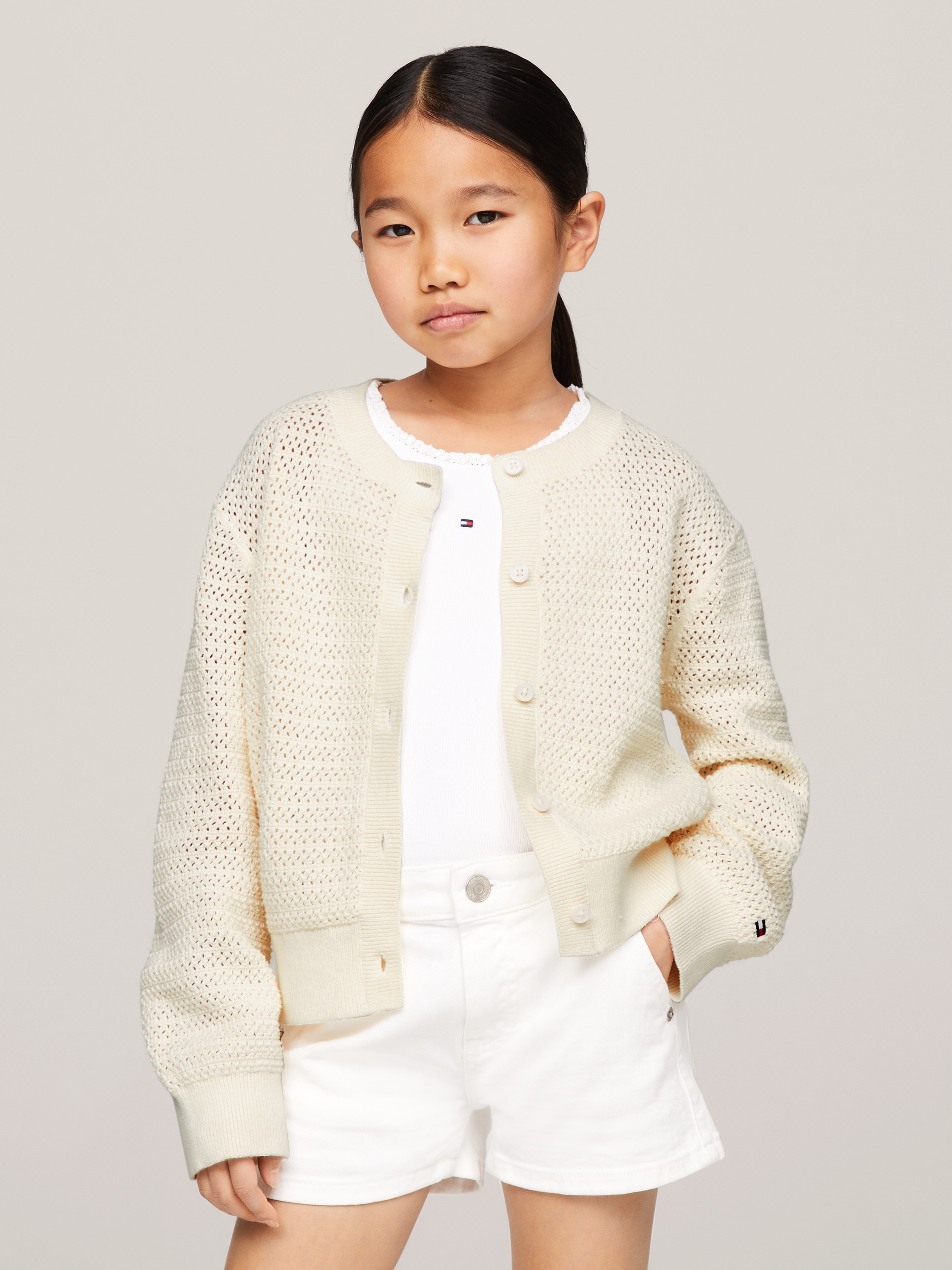 Tommy Hilfiger Strickjacke »CROCHET  CARDIGAN«, Baby bis 2 Jahre