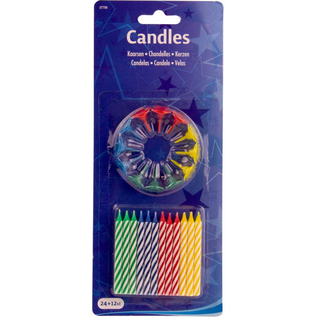 Verjaardagskaarsjes set - 12 stuks