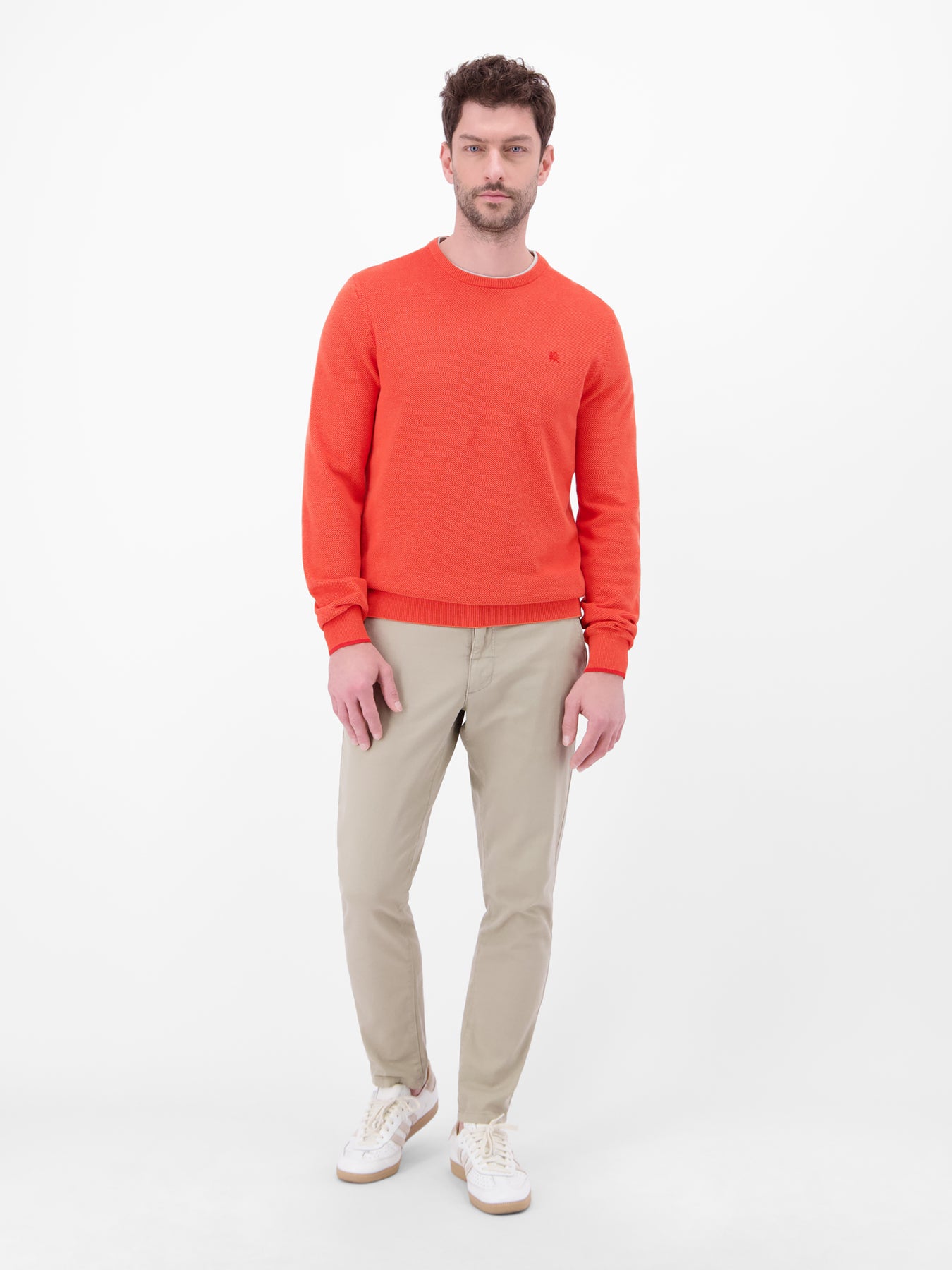 Strickpullover in sportiver 2-Tone-Optik