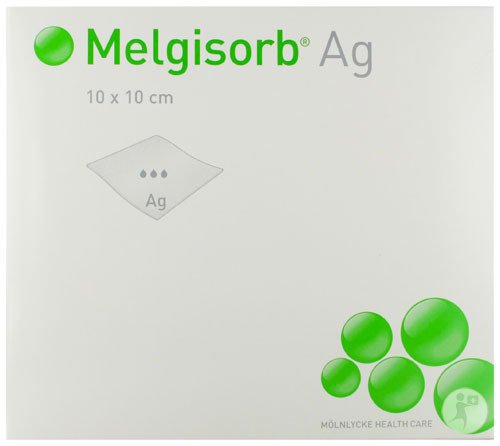 Melgisorb Ag Pansement Alginate Antimicrobien 10x10cm Pièces 10