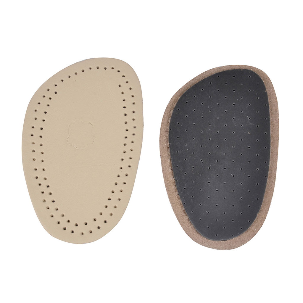 Lot de 2 demi-semelles cuir beige et noir 6x15.7cm