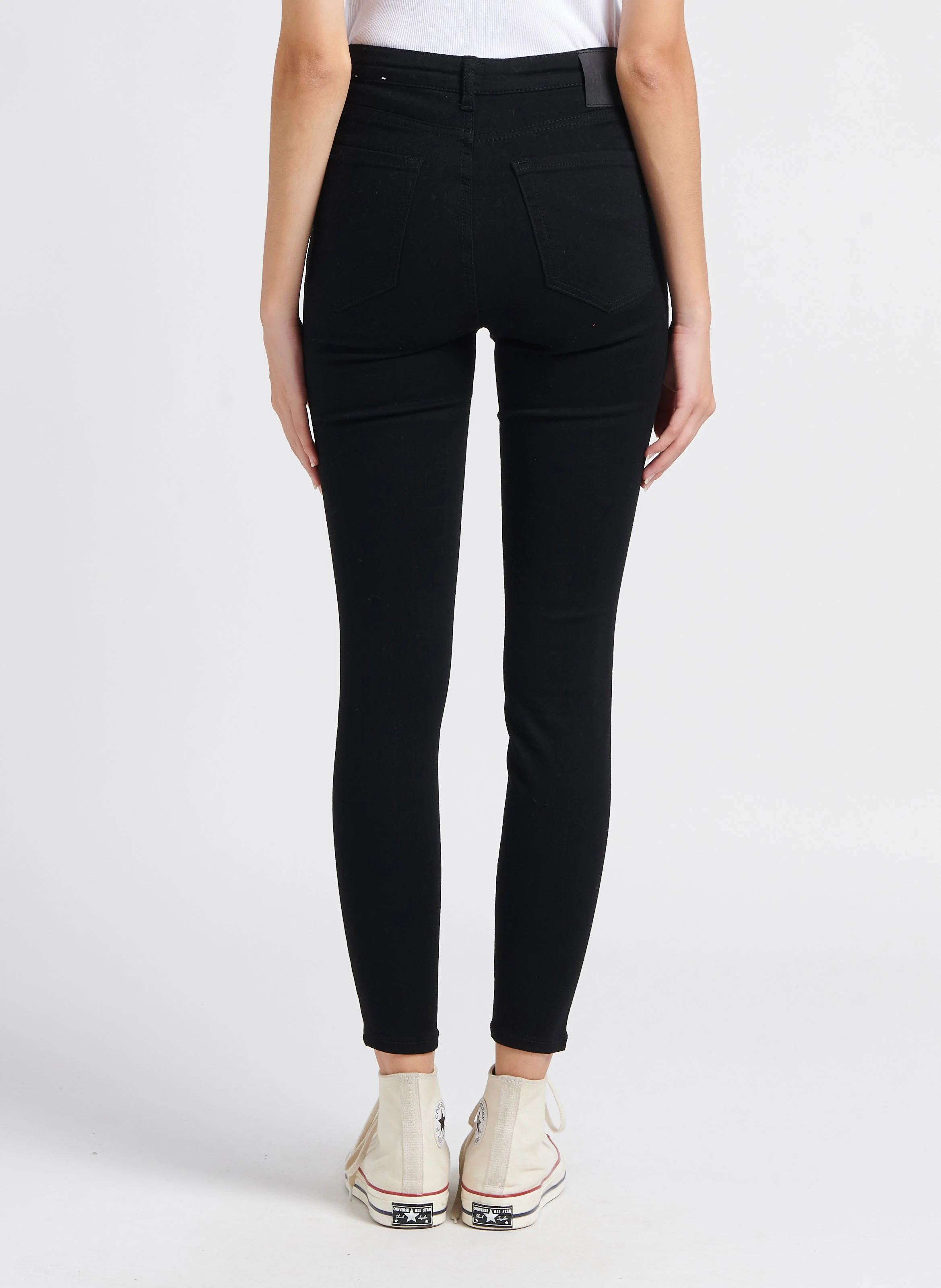 Jean slim taille haute | Noir
