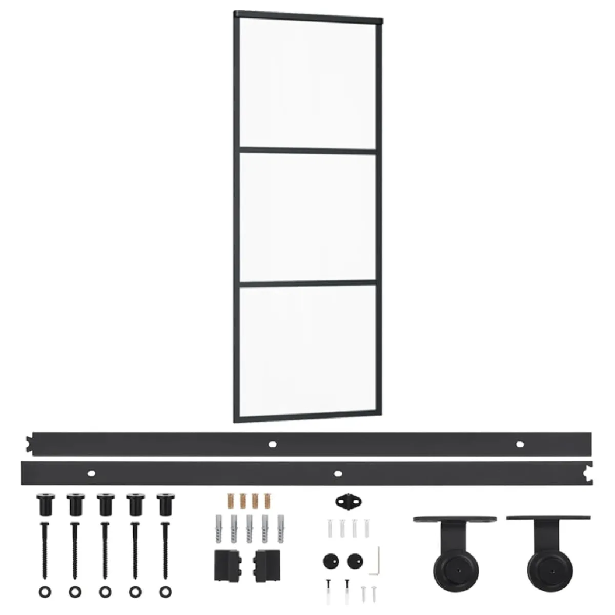 vidaXL Porte coulissante en verre ESG/Aluminium - 76x205 cm