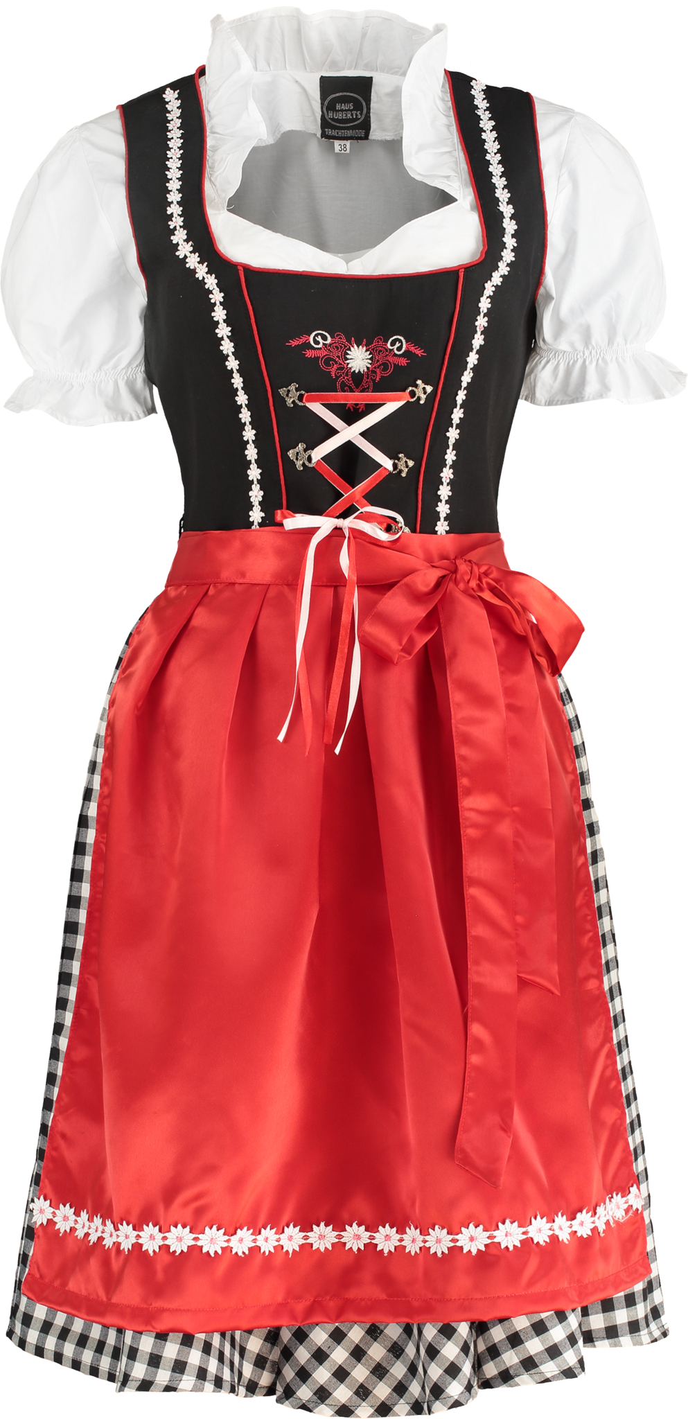 Zwart Witte Dirndl Jurk Oktoberfest Dames Geruit