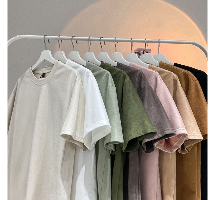 Whyessa - Effen oversized T-shirt met korte mouwen en ronde hals