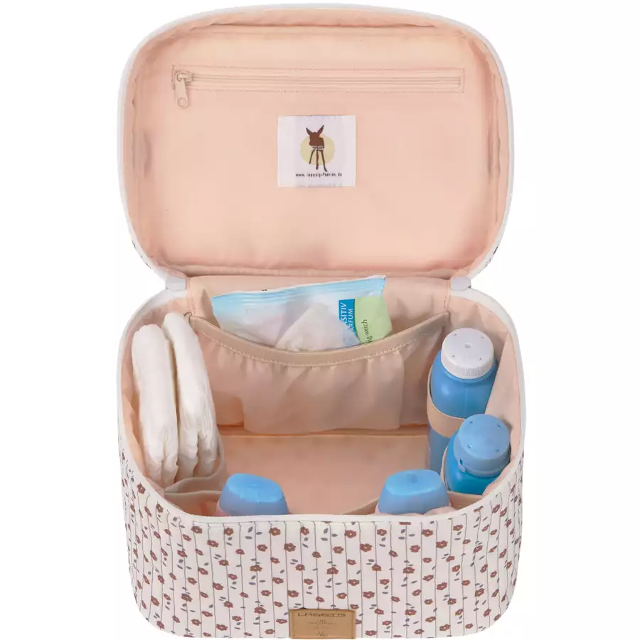 LÄSSIG Wickeltisch Organizer Nursery Caddy To Go Flowers white