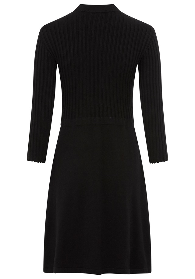 Bruno Banani Strickkleid Ohne Taschen mit transparentem Ausschnittdetail