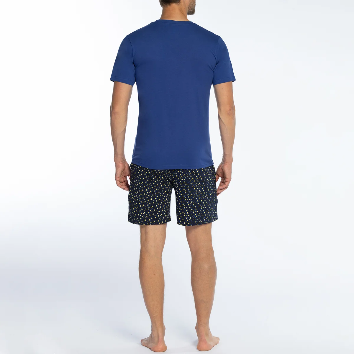Pyjashort homme CITRON bleu/imprimé