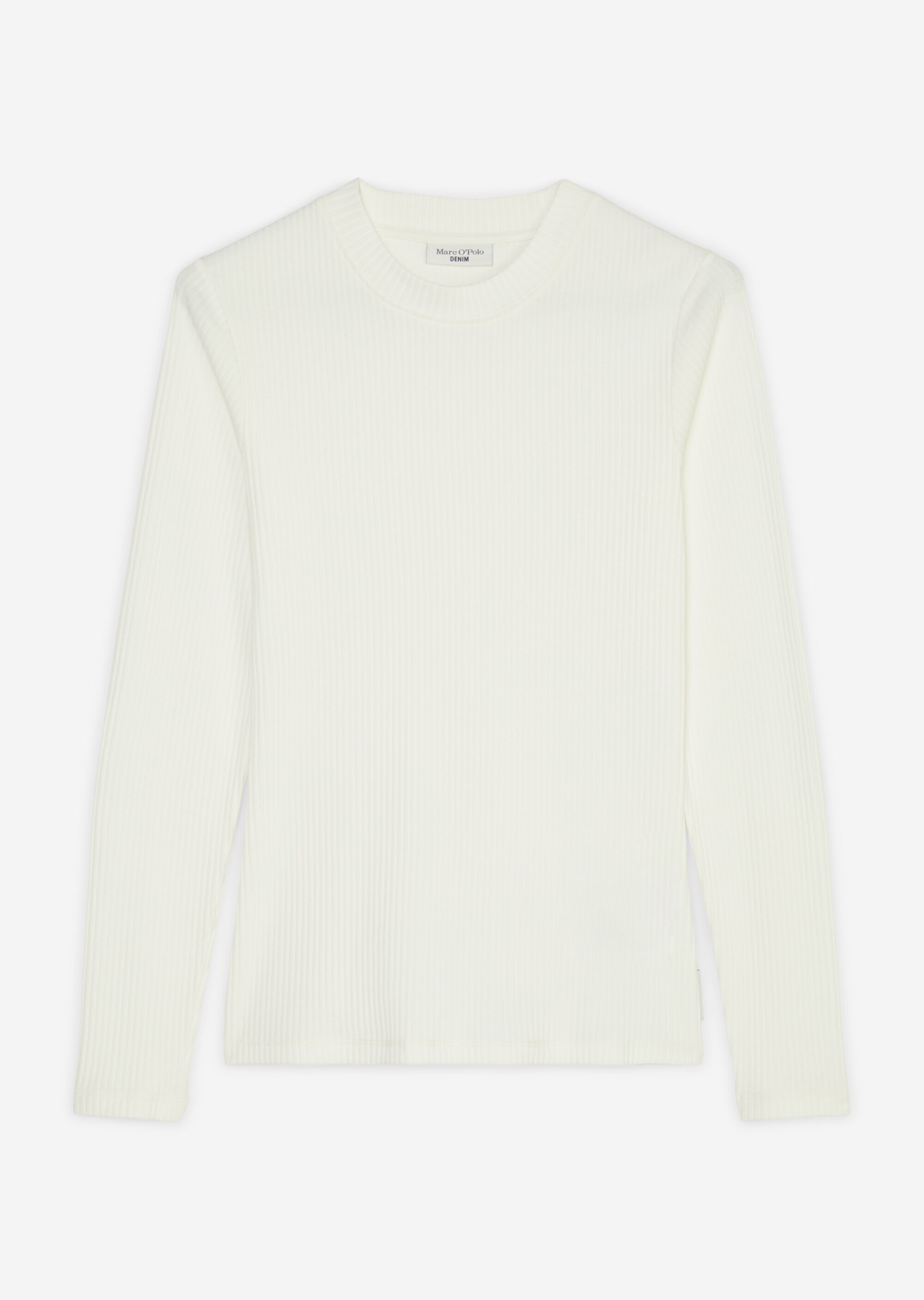 Geripptes Rundhals-Longsleeve regularaus Organic Cotton-Jersey