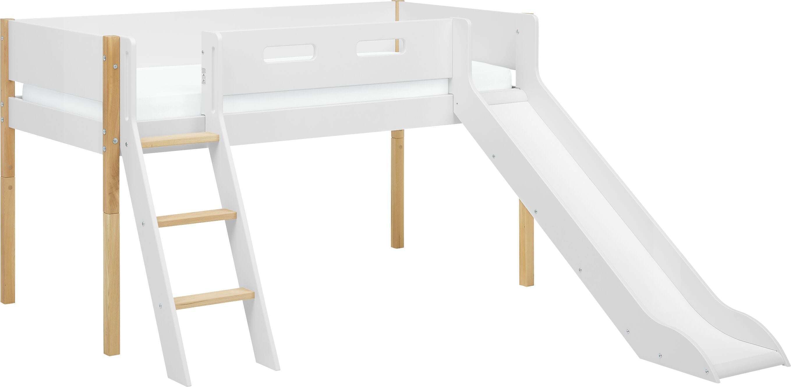 Flexa NOR Halbhochbett - Weiss / B: 109.0 cm x T: 210.0 cm x H: 120.0 cm