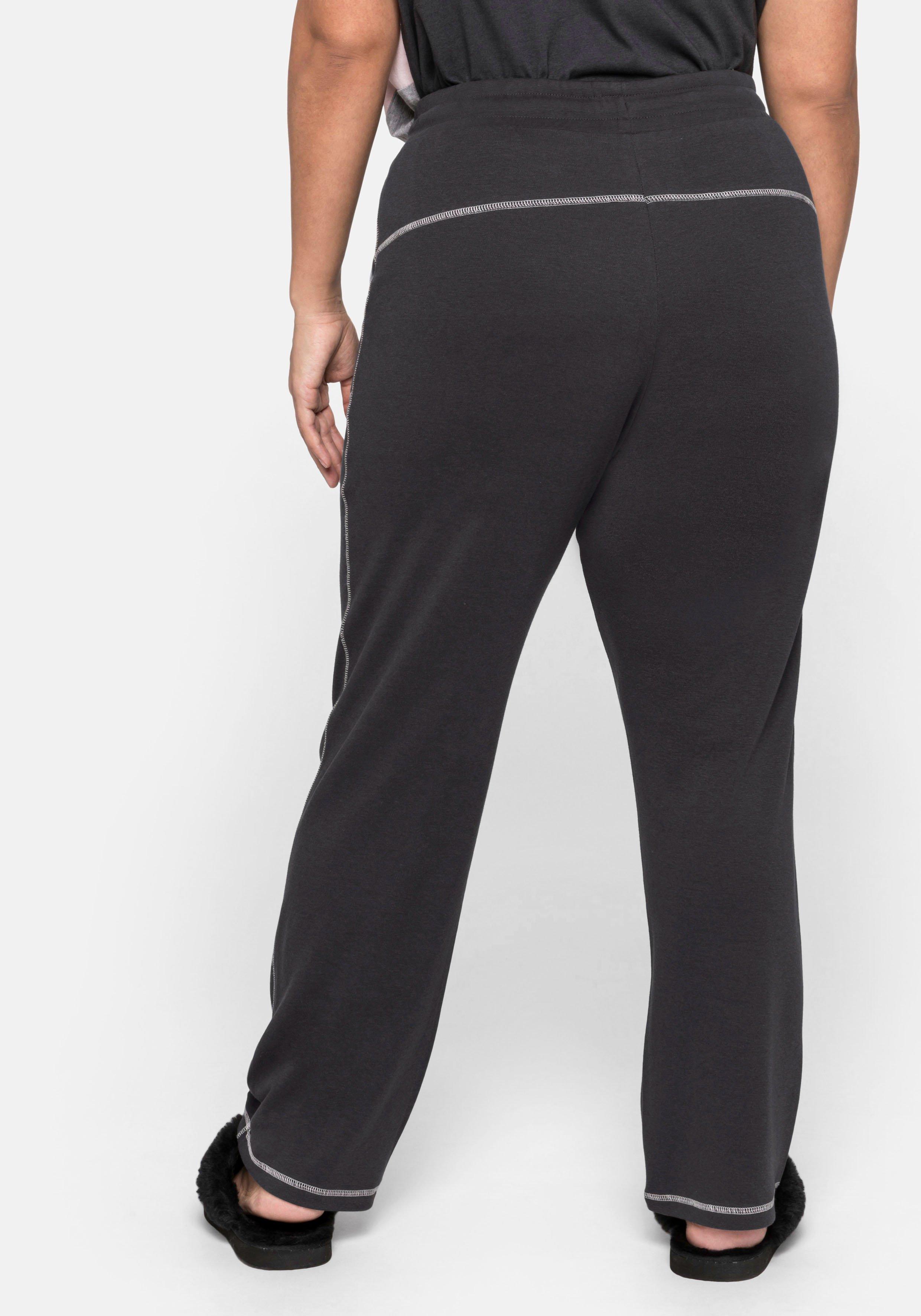 Relaxhose mit Kontrastnähten, in gerader Form