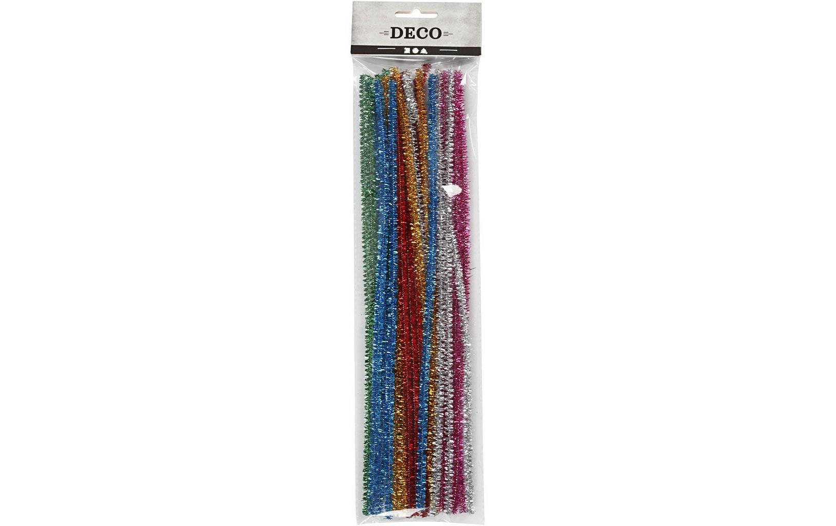 Chenilledraht 6 mm, Glitter, 24 StückPfeiffenreiniger farbig assortiert