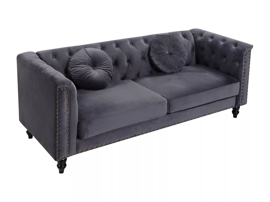 Canapés 3 places et 2 places en velours TURNER - Anthracite