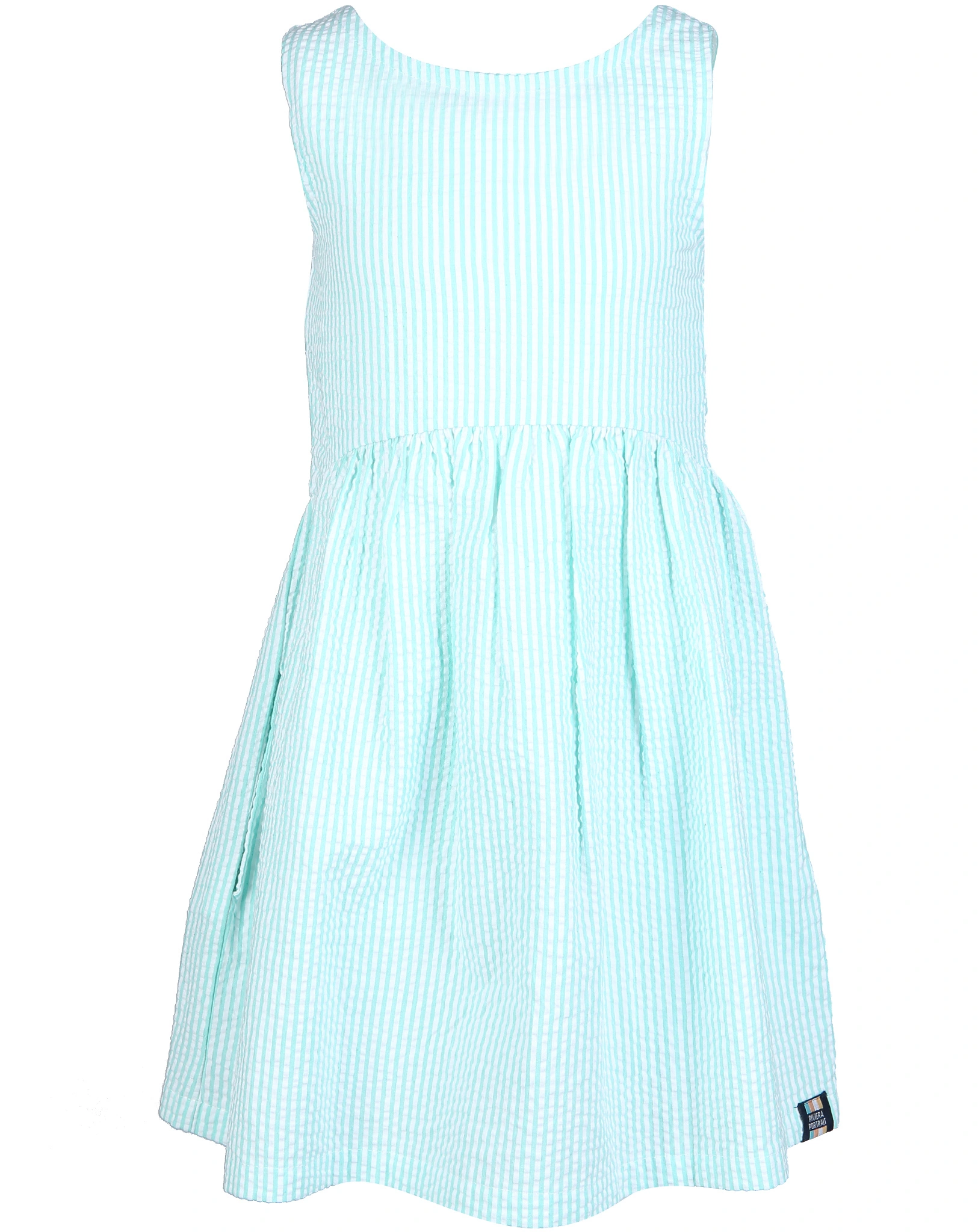 Popelin-Kleid STRIPES in türkis