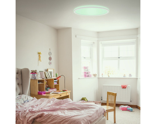 LED plafondlamp RGB-W 22W 2700 lm 4000 K Ø 42 cm Slank wit + Achtergrondverlichting + Afstandsbediening + Kleurwisselaar