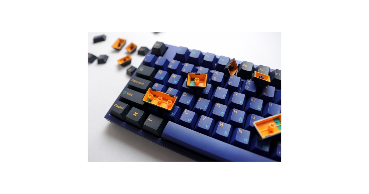 DuckyHorizon keycaps  (Donkerblauw/zwart, 133 stuks)