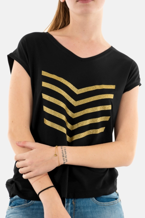 Tee shirt hbt justine 90g black/gold